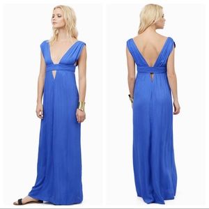 Tobi Mykonos waist cutout deep v plunge maxi dress